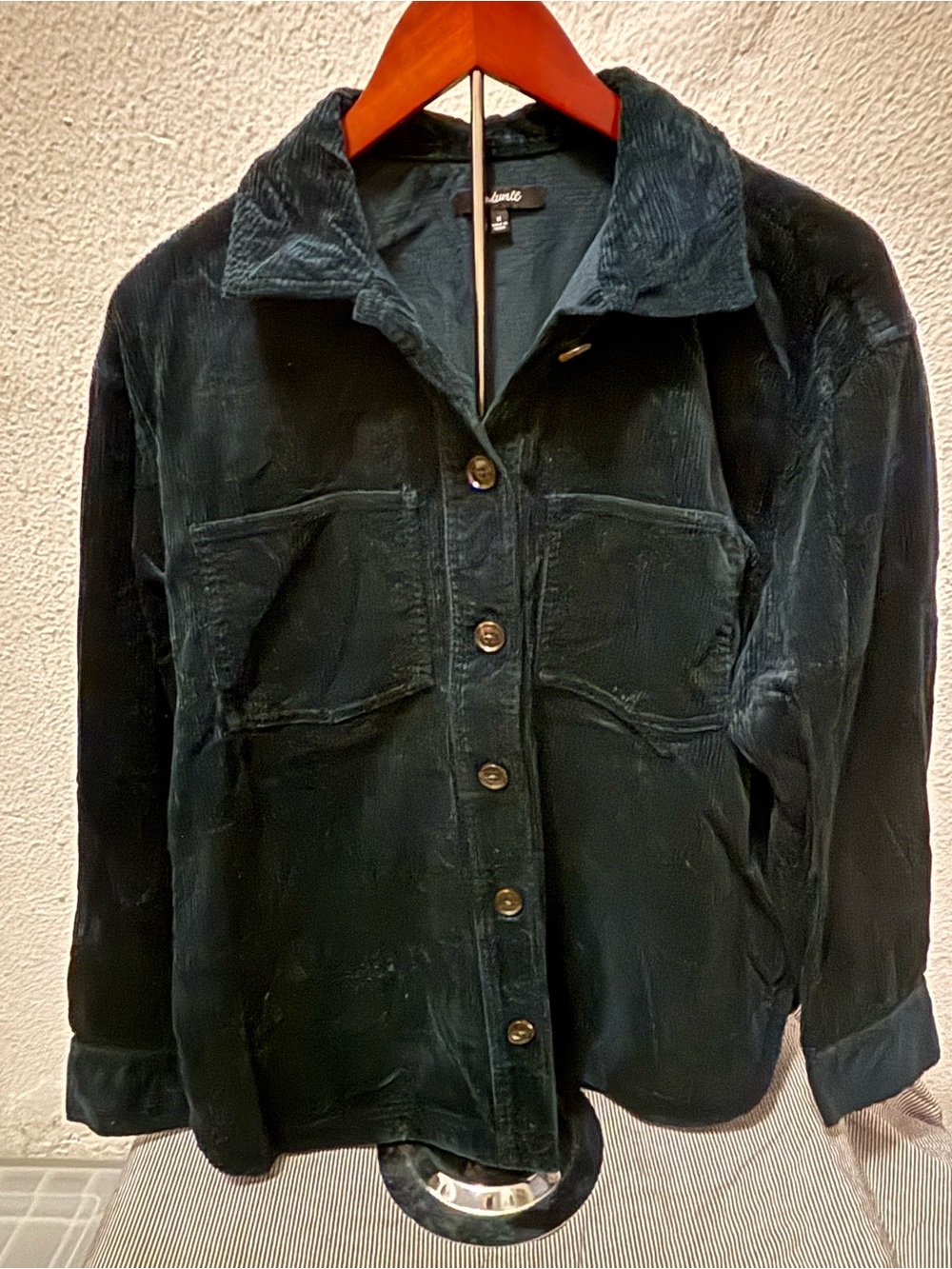Madewell Dark Green  Corduroy Kentwood Oversized Shirt-Jacket- Size M